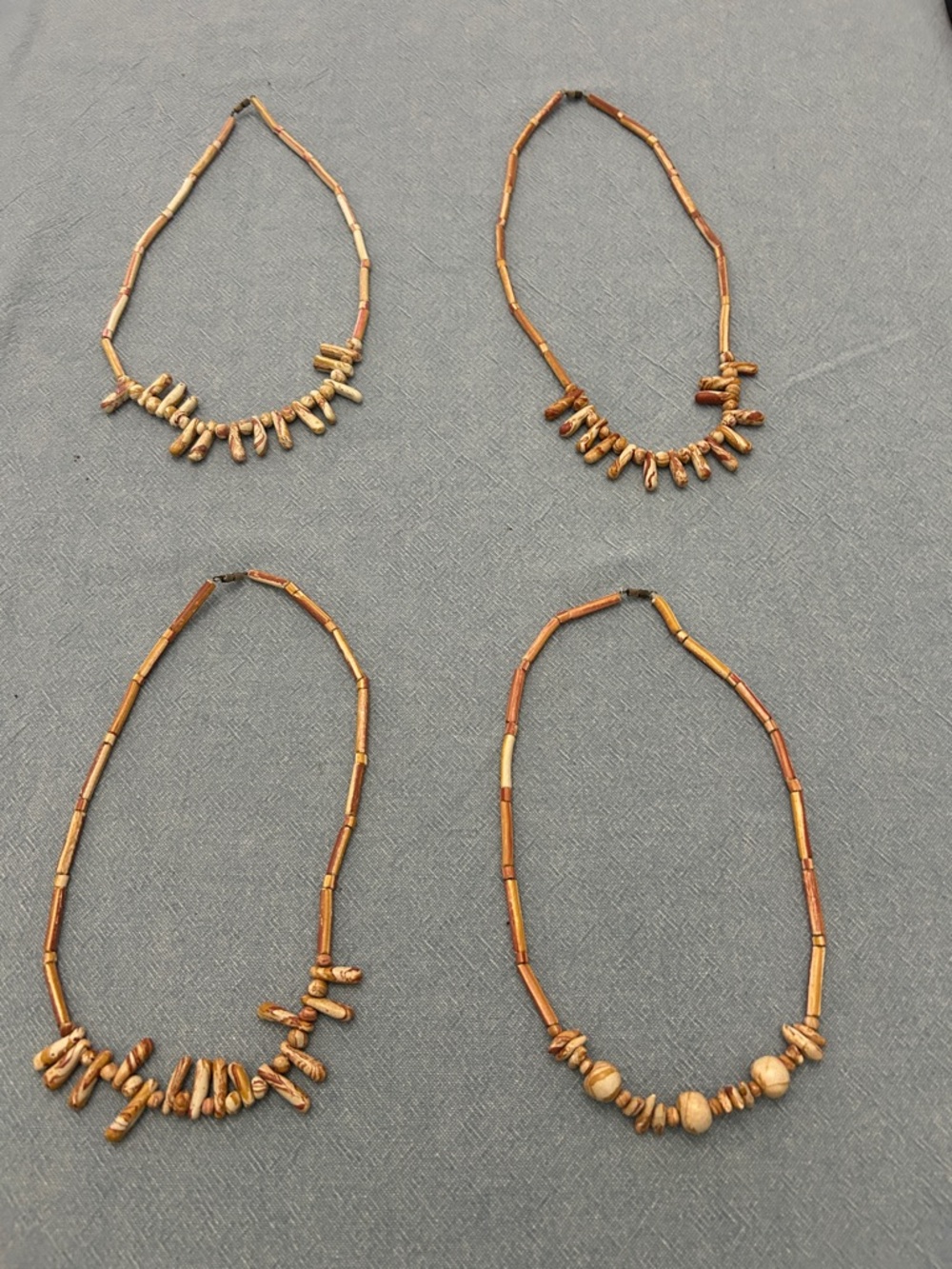 Hand Crafted Brown Bead Necklace Collection - Brown NEW set of 4